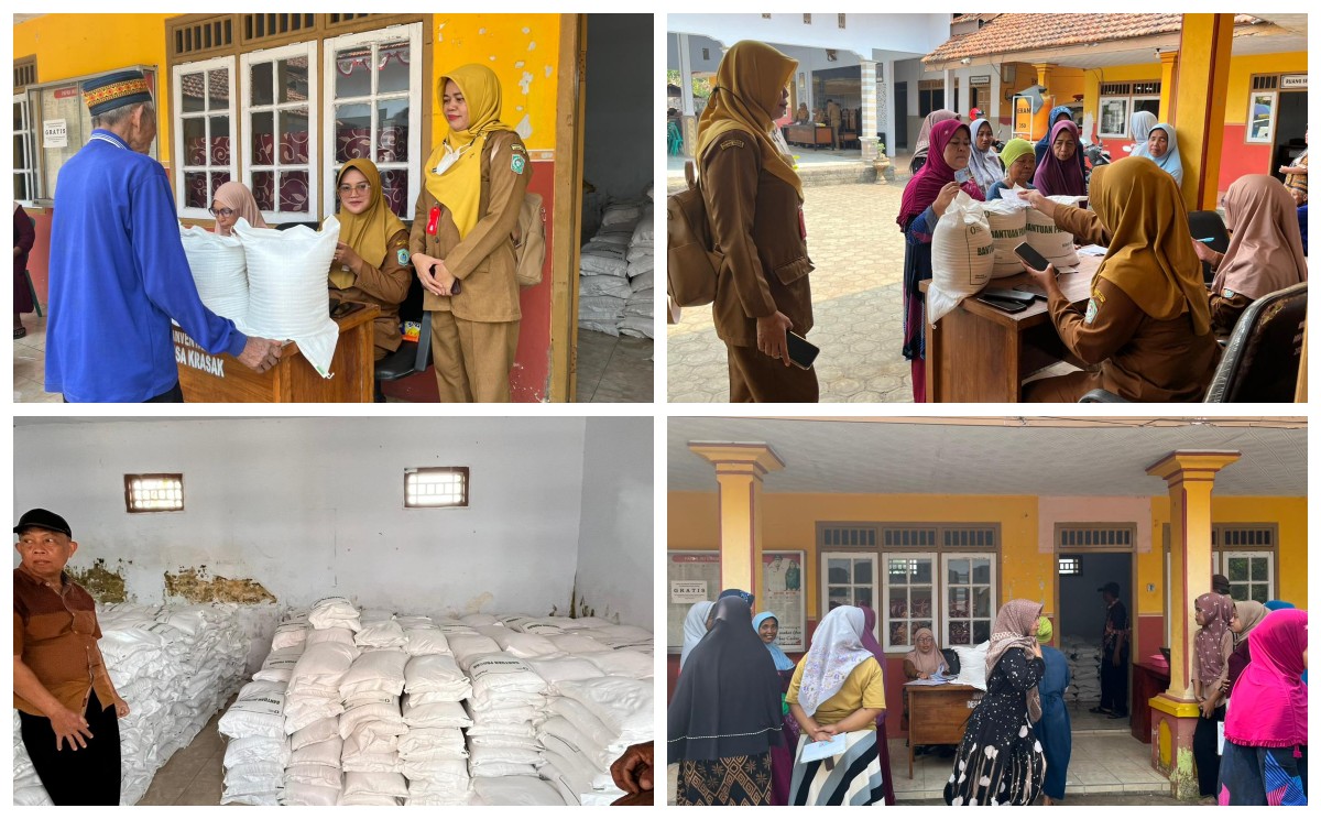 Kasi PMD Kecamatan Kedungjajang Tinjau Penyaluran Bantuan Bulog di Desa Krasak