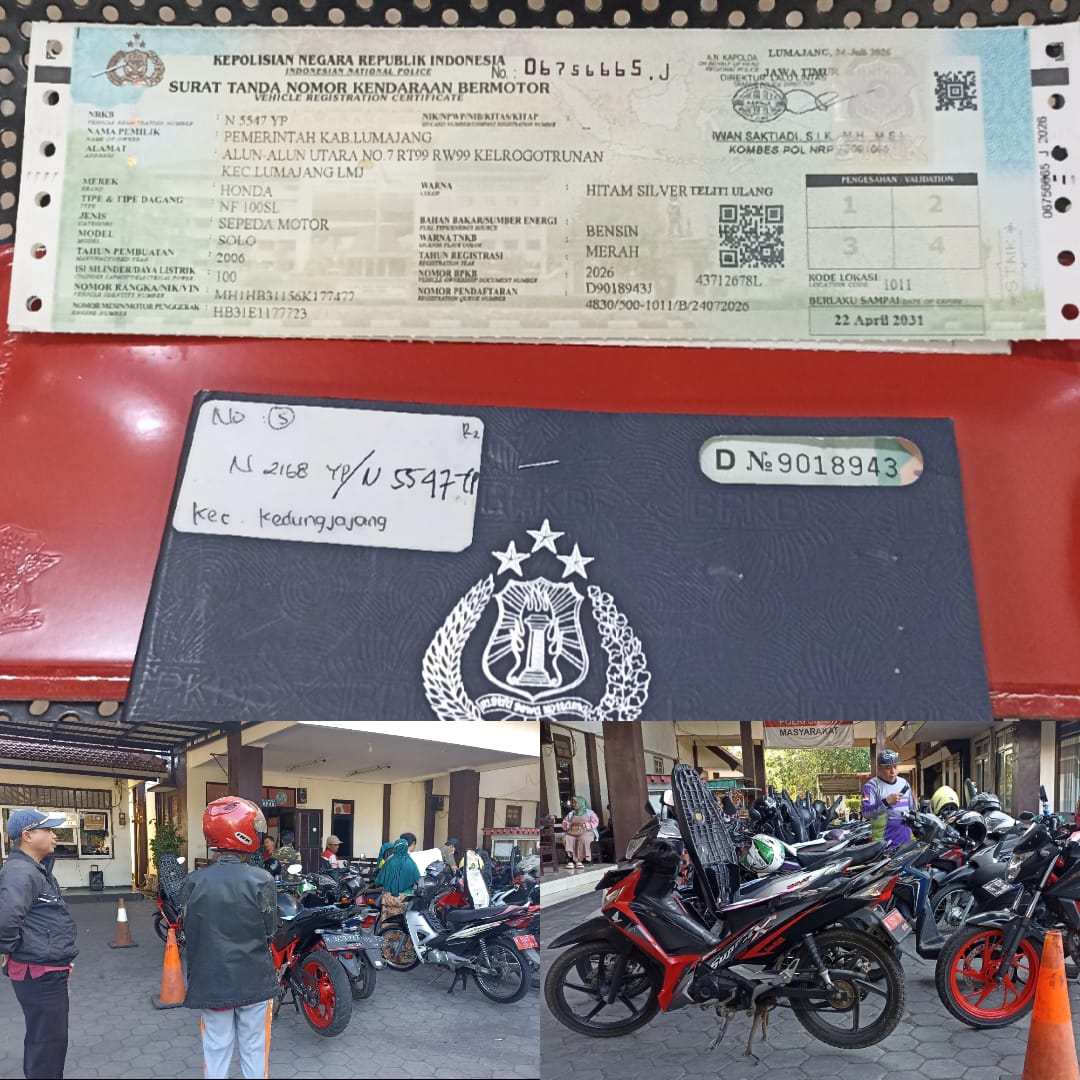Staf Umum dan Kepegawaian Kecamatan Kedungjajang Laksanakan Pembayaran Pajak Kendaraan Dinas 
