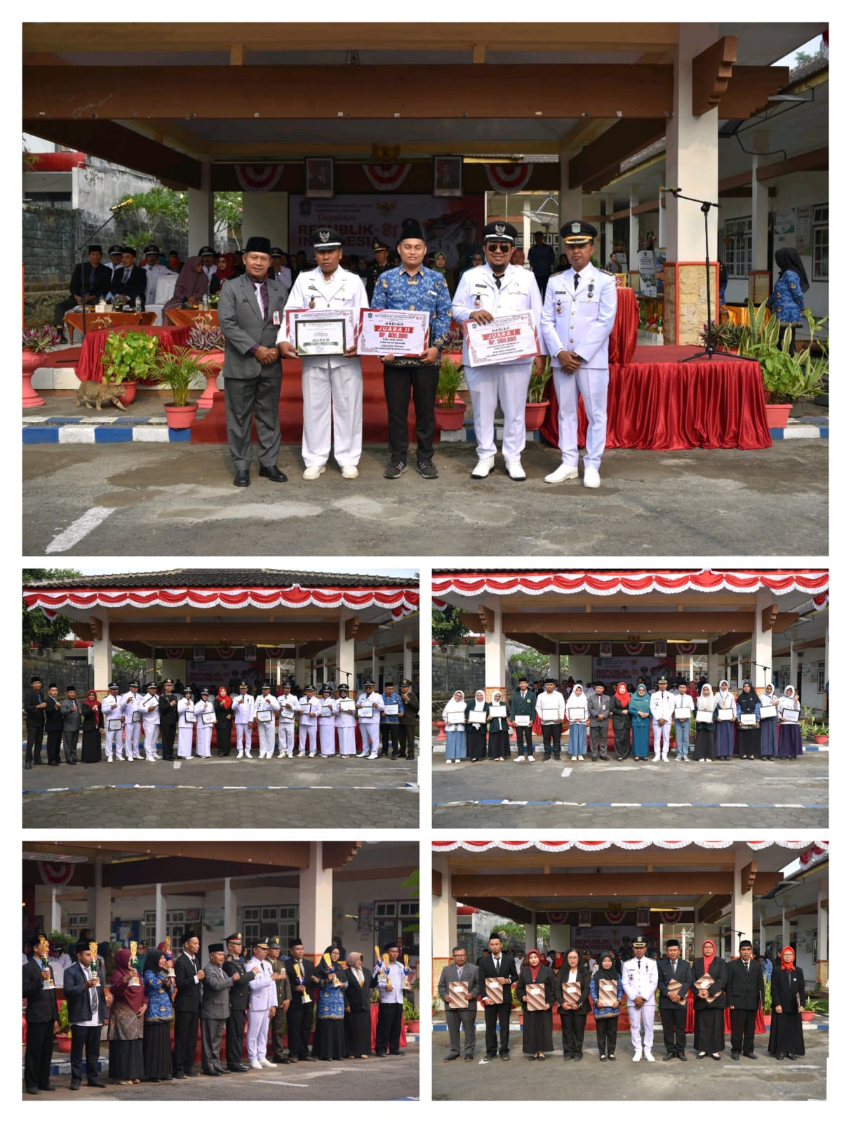 Usai Upacara HUT ke-81 RI, Camat Kedungjajang Berikan Penghargaan bagi Prestasi dan Inovasi Desa