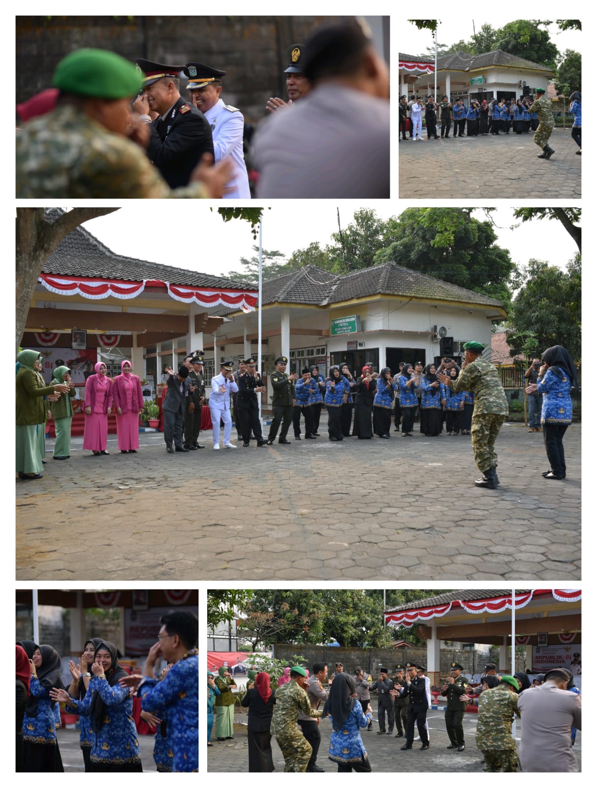 Usai Upacara Penurunan Bendera, Camat Kedungjajang Ajak Petugas dan Peserta TikTok Bareng