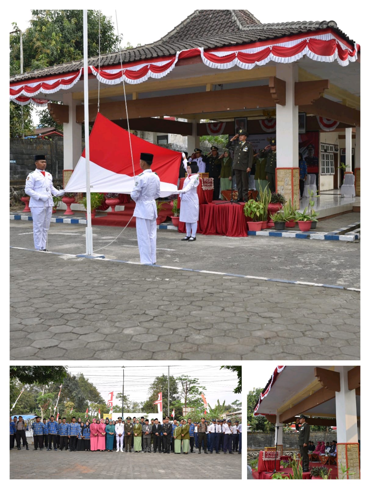 Upacara Penurunan Bendera HUT ke-81 RI di Kedungjajang Berlangsung Khidmat