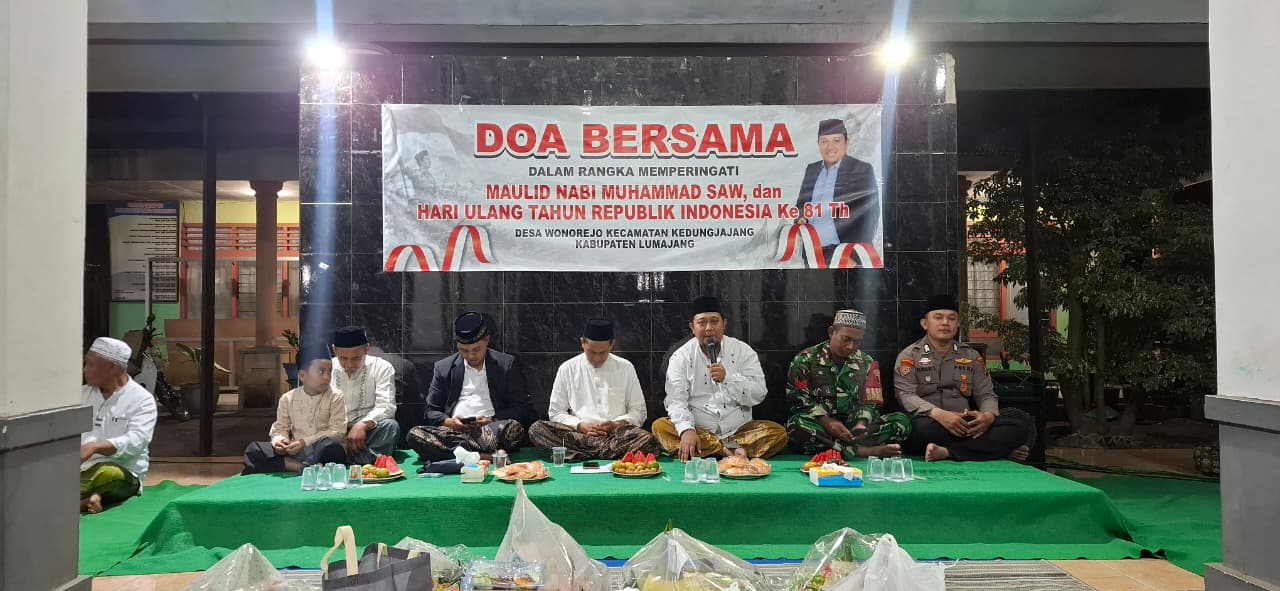 Camat Kedungjajang Hadiri Doa Bersama Peringatan Maulid Nabi Muhammad SAW dan HUT ke-81 RI di Desa W