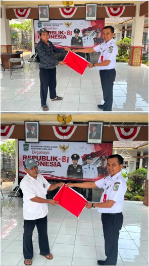 Kecamatan Kedungjajang Bagikan Bendera Merah Putih kepada Masyarakat